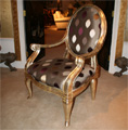 The Duresta Amadeus Chair featuring a new cracked gold leaf finish